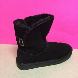 Style & CO Genuine Suede Upper Boots-Size: 10-Black